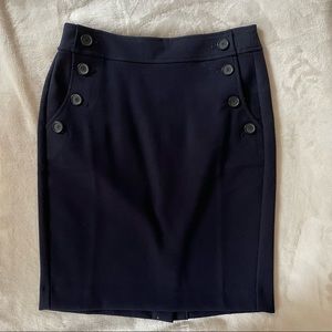 Ann Taylor LOFT Navy Blue Pencil Skirt Size 0
